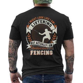 Swordmanship Fencing Sport Best Fencer Swordplay Duel Men's Back Print T-Shirt - Monsterry