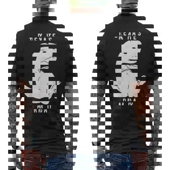 T-Rex Hates Arm Day Sports Fitness Work Out Joke Men's T-shirt Back Print - Monsterry