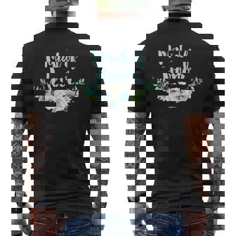 Teal Maid Of Honor Bouquet Shirt For Matching Wedding Party Men's Back Print T-Shirt - Monsterry