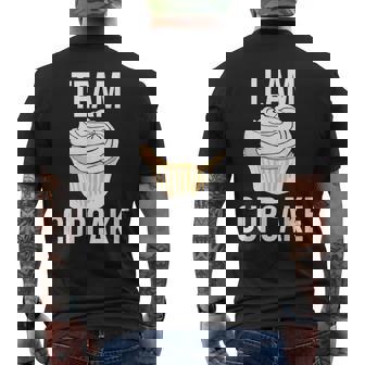 Team Cupcake Bakery Humor I Love Cupcakes Men's T-shirt Back Print - Monsterry