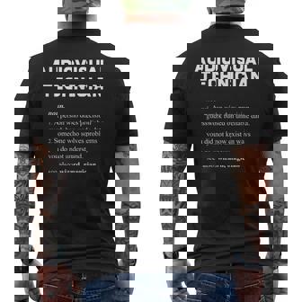 Técnico Audiovisual Divertida Definición De Diccionario Camiseta Hombre Estampado Espalda - Regaloses