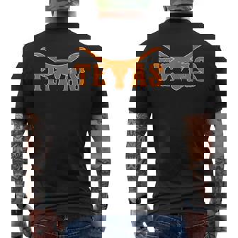 Texas Usa Longhorn Austin Pride Bull American Men's T-shirt Back Print - Thegiftio UK