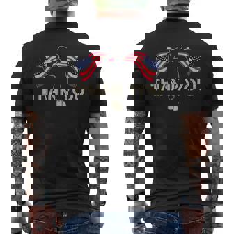 Thank You Veterans Day American Flag Proud Patriotic Soldier Men's T-shirt Back Print - Thegiftio UK