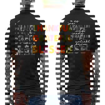 Thankful Grateful Blessed Thankful Blessed Thanksgiving Men's T-shirt Back Print - Thegiftio UK