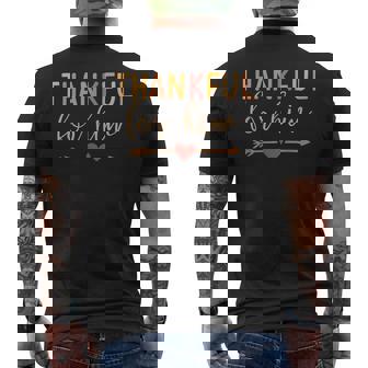 Thankful For Him Matching Couple For Thanksgiving Family Men's T-shirt Back Print - Thegiftio UK