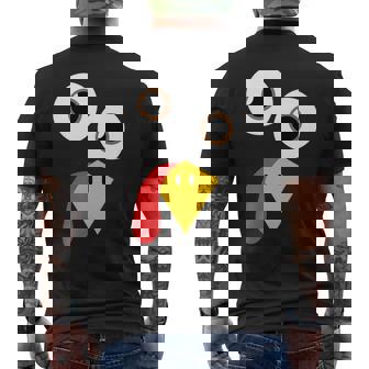 Thanksgiving Face Holiday Celebration Fun Turkey Symbol Men's T-shirt Back Print - Monsterry