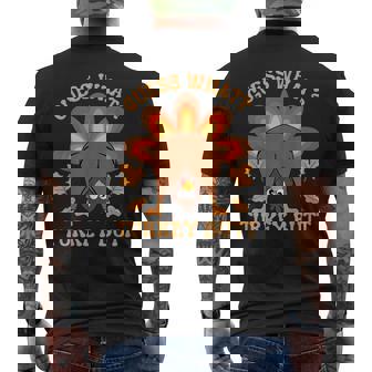 Thanksgiving Guess What Turkey Butt Men's T-shirt Back Print | Mazezy