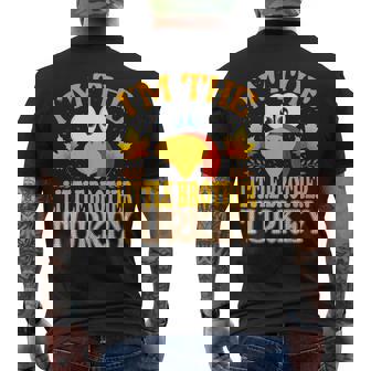Thanksgiving I'm The Little Brother Turkey Matching Men's T-shirt Back Print - Seseable