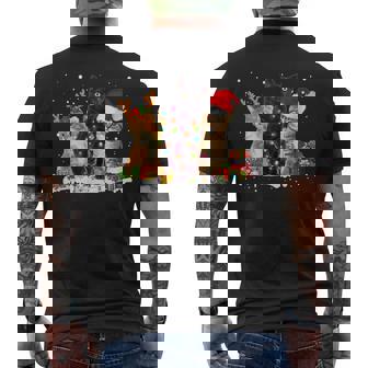 Three Cat Xmas Cat-Snow-Christmas Lover Men's Back Print T-Shirt - Monsterry