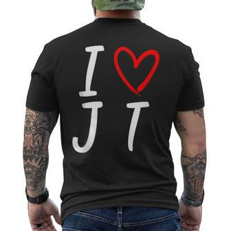 Timberlake Personalized Name I Love Jt Heart Jt Men's T-shirt Back Print - Monsterry UK