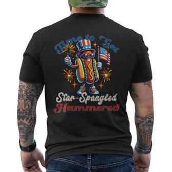 Time To Get Star Spangled Hammered Hotdog 4Th Of July Men's T-shirt Back Print - Monsterry AU