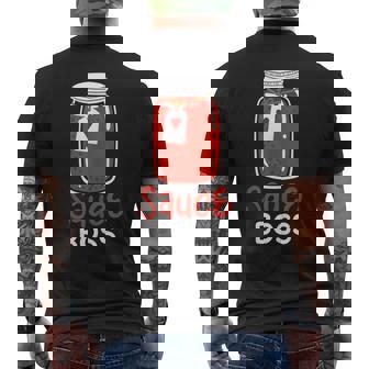 Tomato Sauce Pasta Spaghetti Canning Italian Men's T-shirt Back Print - Monsterry