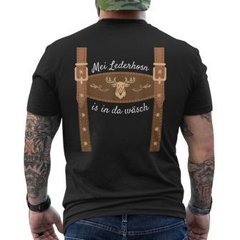 Trachten Dirndl Ersatz Bayrische Tracht Mei Lederhosn Is In Da Wasch Leather Trousers Replacement Lederhosn Short Sleeve T-Shirt mit Rückendruck - Geschenkecke