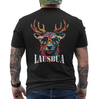 Traditional Deer Oktoberfest Lederhosen Lausbua T-Shirt mit Rückendruck - Seseable