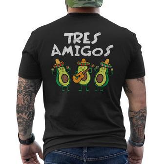 Tres Amigos Avocados Guac Cinco De Mayo Fiesta Mexicanegan T-Shirt mit Rückendruck - Seseable