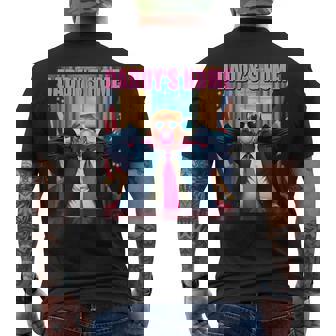 Trump 2024 Take America Back Daddy's Home Pink Bubble Gum Men's T-shirt Back Print - Monsterry