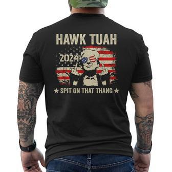 Trump 2024 Flag Hawk Tush Middle Finger 24 Vote Trump Men's T-shirt Back Print - Monsterry AU