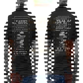 Trump 2024 Wanted Outlaw I'm Voting Convicted Felon 2024 Men's T-shirt Back Print | Mazezy