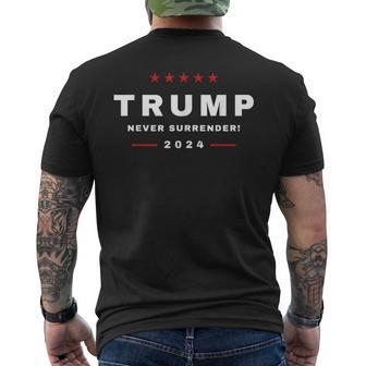Trump Never Surrender 4Th Of July Usa Maga American Men's T-shirt Back Print - Monsterry AU