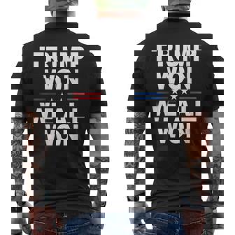 Trump Won We All Won 2024 Usa Flag Trump Won Men's T-shirt Back Print | Mazezy