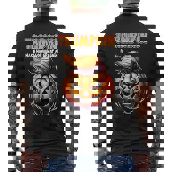 Trumpkin Make Halloween Great Again Trump Jack O Lantern Men's T-shirt Back Print - Monsterry