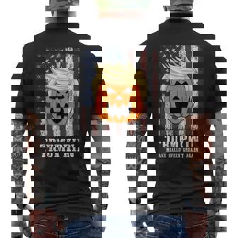 Trumpkin Patriotic Halloween Men's T-shirt Back Print - Monsterry