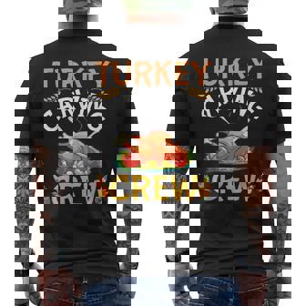 Turkey Carving Crew Thanksgiving Day Family Holiday Dinner Men's Back Print T-Shirt - Monsterry