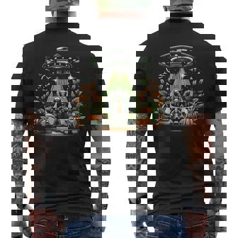 Turkey Ufo Thanksgiving Alien Abduction Turkey Turkey Men's T-shirt Back Print - Thegiftio UK