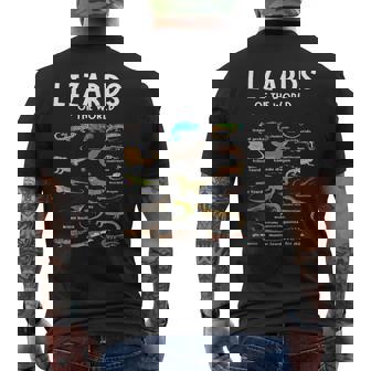Types Of Lizards Of The World Reptile Herpetology Lizard Men's T-shirt Back Print - Monsterry