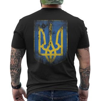 Ukraine Flag Crest Flag Logo Ukraine T-Shirt mit Rückendruck - Geschenkecke