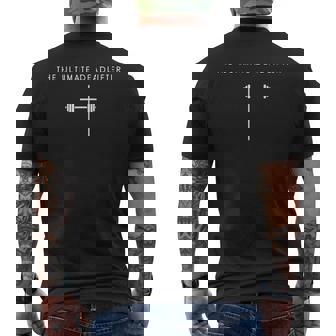 The Ultimate Deadlifter Cross Minimalist Gym Jesus Men's T-shirt Back Print - Monsterry
