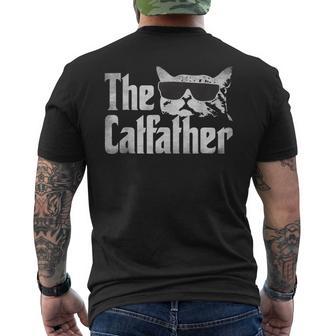 Uomo The Catfather Divertente Gatto Papà Festa Del Papàintage Festa Del Papà T-shirt da uomo con stampa posteriore - Novitaregali