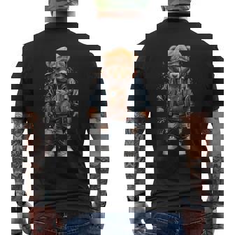 Urban Hip Hop Novelty Graphic Teddy Bear Men's T-shirt Back Print | Seseable UK