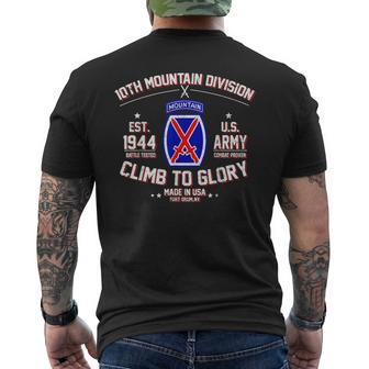Us Army 10Th Mountain Division Infantry Climb To Glory Men's T-shirt Back Print - Monsterry