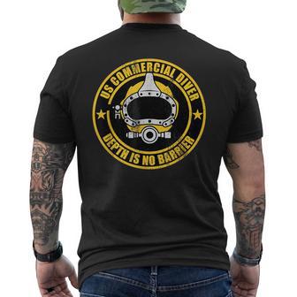 Us Commercial Diver La Profundidad No Es Barrera Angustiada Camiseta Hombre Estampado Espalda - Regaloses