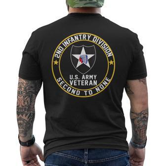 Us Veteran Military 2Nd Infantry Division Second To None Men's T-shirt Back Print - Monsterry UK