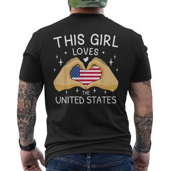 Usa Flag American Flag Heart Slogan America Usa T-Shirt mit Rückendruck - Geschenkecke