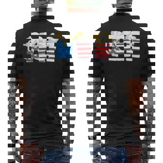 Usa Flag Beer 4Th Of July Independence Day Men's T-shirt Back Print - Seseable