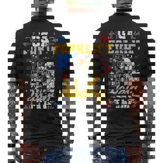 Usa Forklift Racing Team Forklift Operator Men's T-shirt Back Print - Monsterry