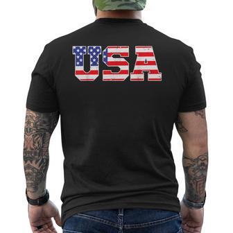 Usa Patriotic American Flag 4Th Of July Men's T-shirt Back Print - Monsterry DE