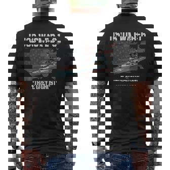 USS Iowa Battleship Veteran Warship BB 61 Front Back Men's Back Print T-Shirt - Monsterry