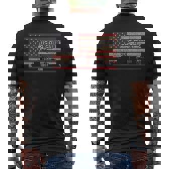 Uss Squall Pc-7 Coastal Patrol Ship Usa American Flag Men's T-shirt Back Print - Monsterry