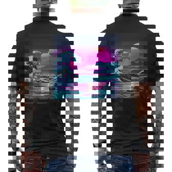 Vaporwave Synthwave Ocean Japanese 80S Vintage Style Retro Men's T-shirt Back Print - Monsterry