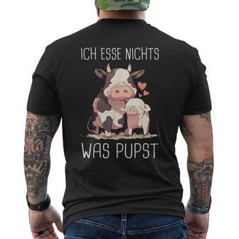 Vegetarier Ich Essen Nichts Was Pupsteganegetarian T-Shirt mit Rückendruck - Geschenkecke