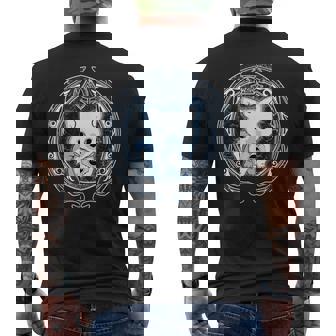 Viking Fenrir Fenris Wolf Pup Valknut Symbol Men's T-shirt Back Print - Monsterry