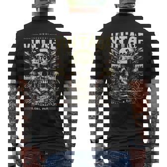Vintage 1980 Nacido En 1980 Cumpleaños Calavera Motociclista Motocicleta Camiseta Hombre Estampado Espalda - Regaloses