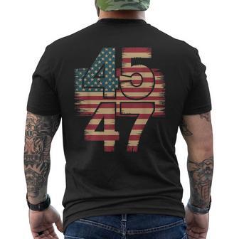 Vintage American Flag Retro 45 47 Trump 2024 T-Shirt mit Rückendruck - Geschenkecke