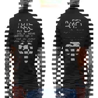 Vintage Aries Birthday Horoscope Zodiac Sign Astrology Bday Men's Back Print T-Shirt - Monsterry