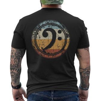 Vintage Bass Clef Bass Guitar For Bassist T-Shirt mit Rückendruck - Geschenkecke