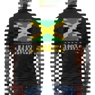 Vintage Jamaica Independence Day Est 1962 Jamaican Flag Men's T-shirt Back Print - Seseable
